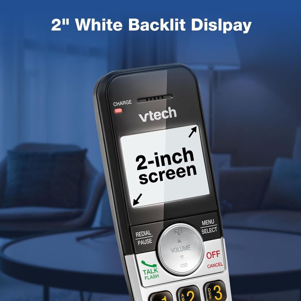 VTech Cordless Phone with Large Display and Big Buttons, Caller ID, 24M-181H013 - Picture 3 of 4